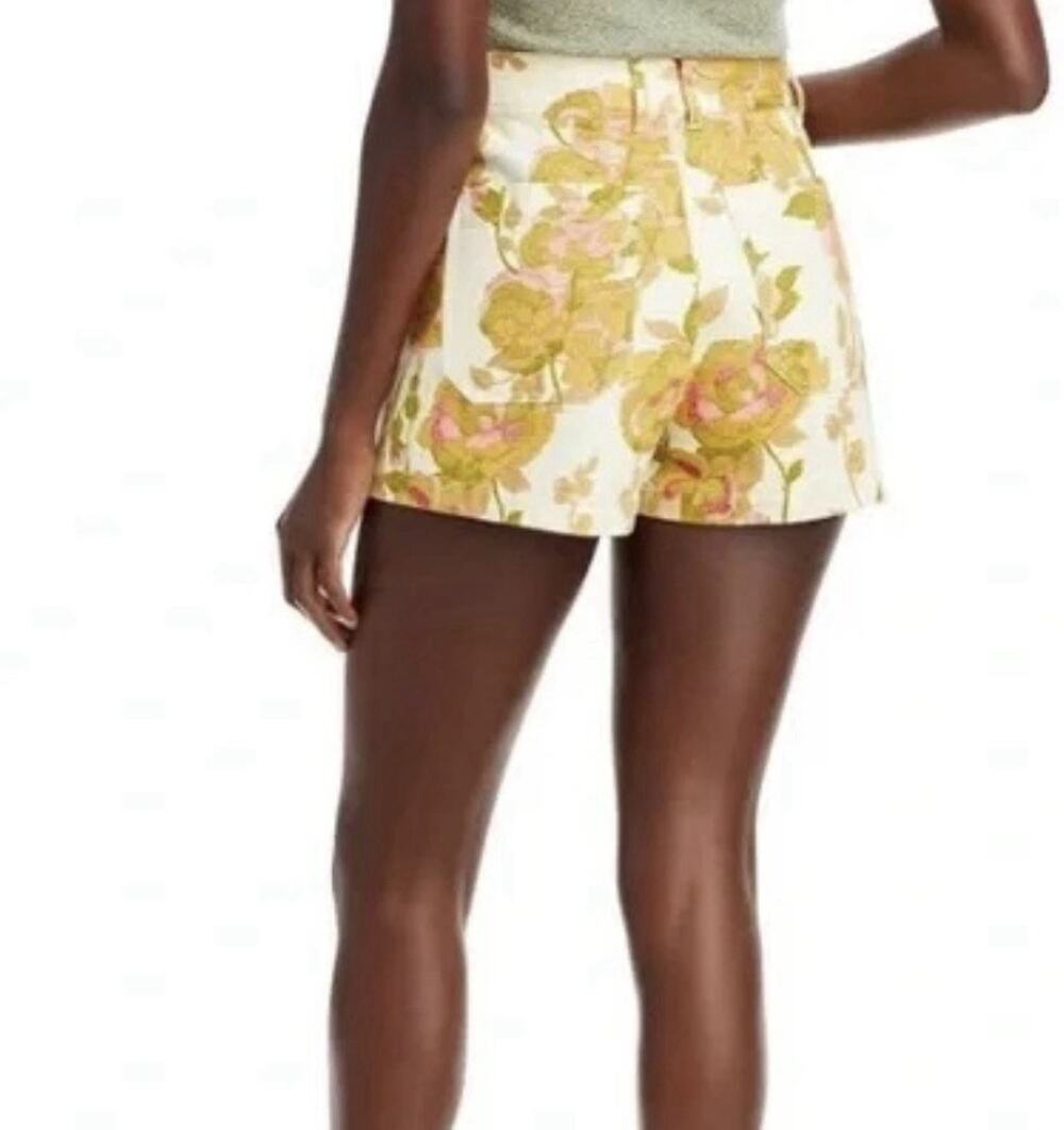 Rebecca Taylor Wild Peony Twill Shorts sz 0 Floral High Waist Boho Beach Indie